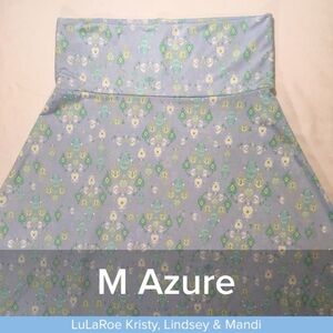 LuLaRoe Azure Blue Patterned Skirt